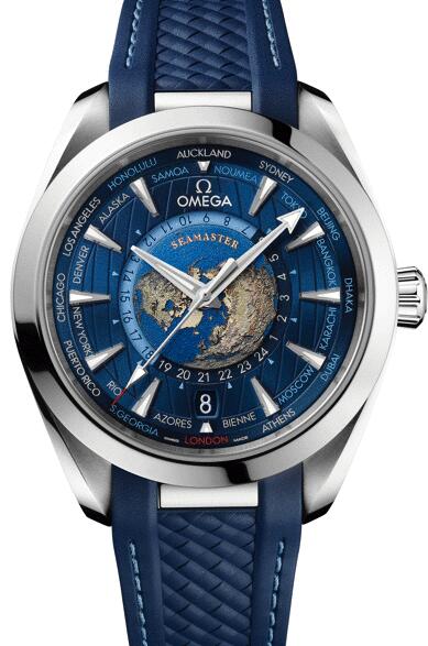 The timepiece has been equipped with the complicated function of world time.